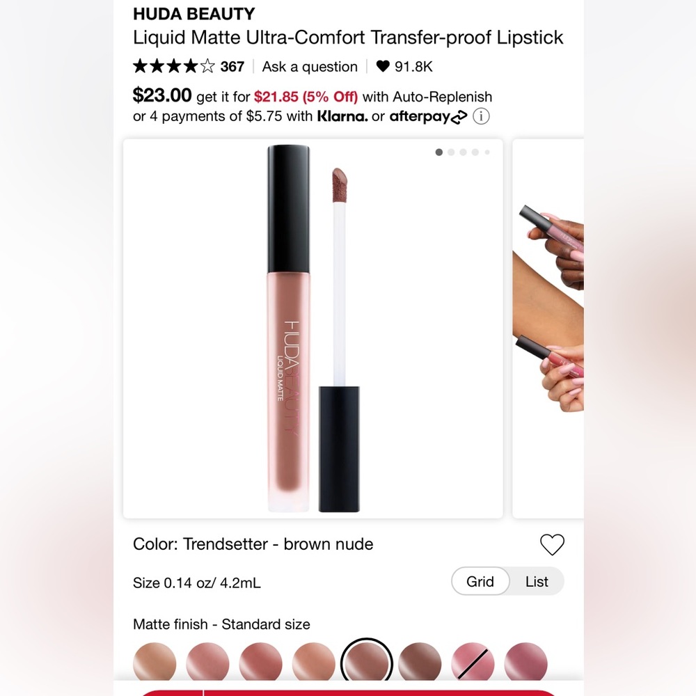 Huda Beauty Liquid Matte in Trendsetter